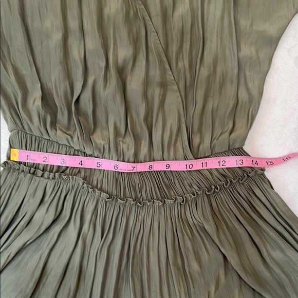 RAMY BROOK Sage Green Long Sleeve Gathered Dress Size S - Picture 7 of 12